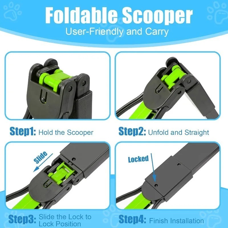 Heavy Duty Dog Pooper Scooper Long Handle Pet Waste Picker for Lawn Yard