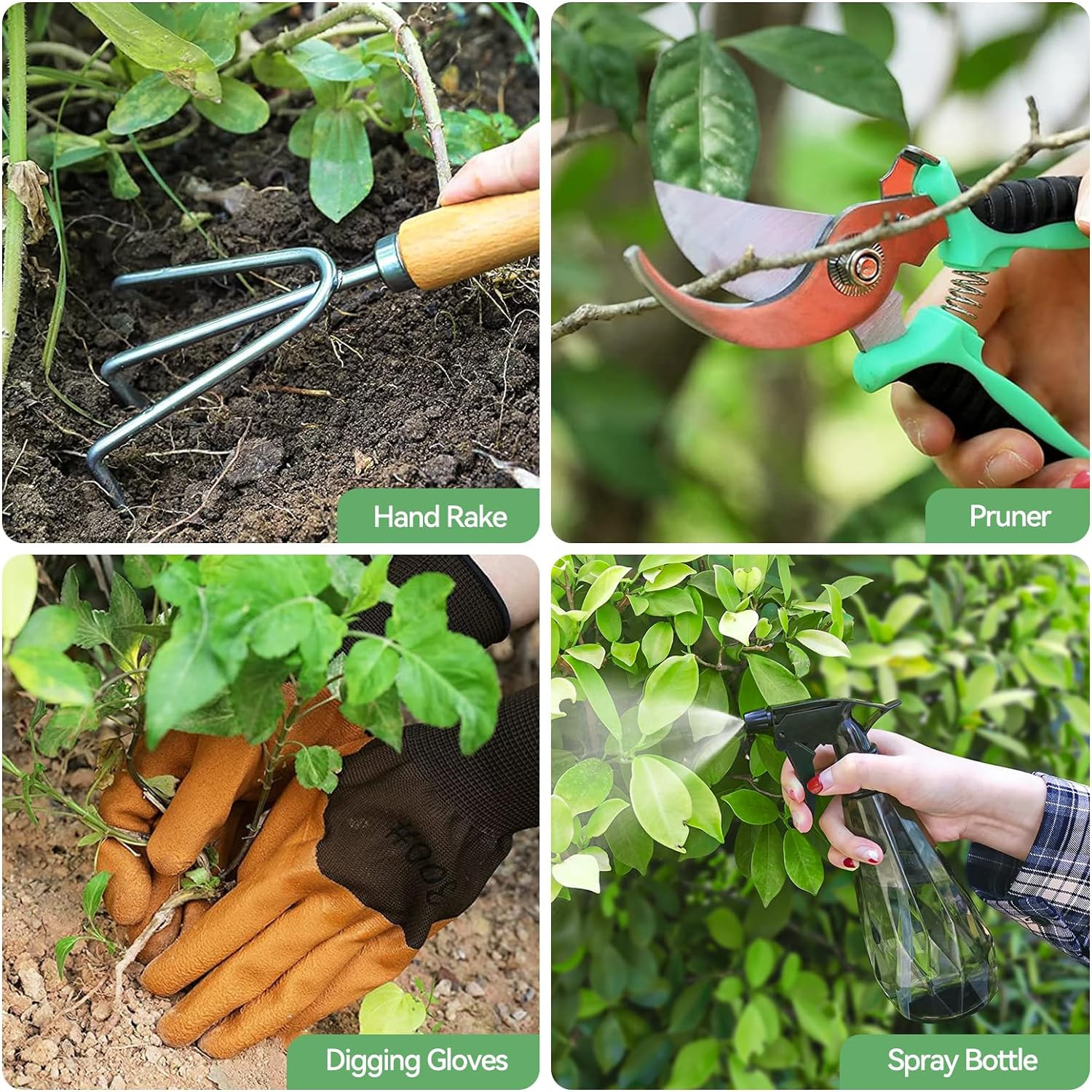 Gardening Hand Tools Heavy Duty with Tools Organizer Handbag Rust-Proof Set