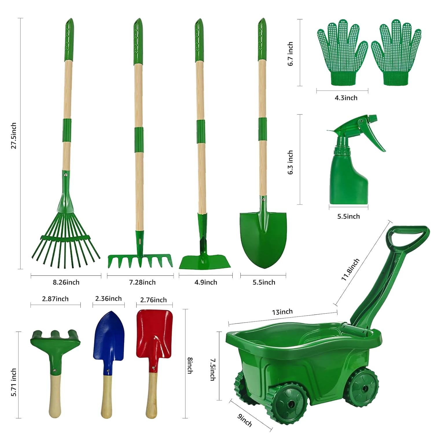 Kids Gardening Tools Set 10Pcs Gardening Kit for Kids Toy Gardening Equipment