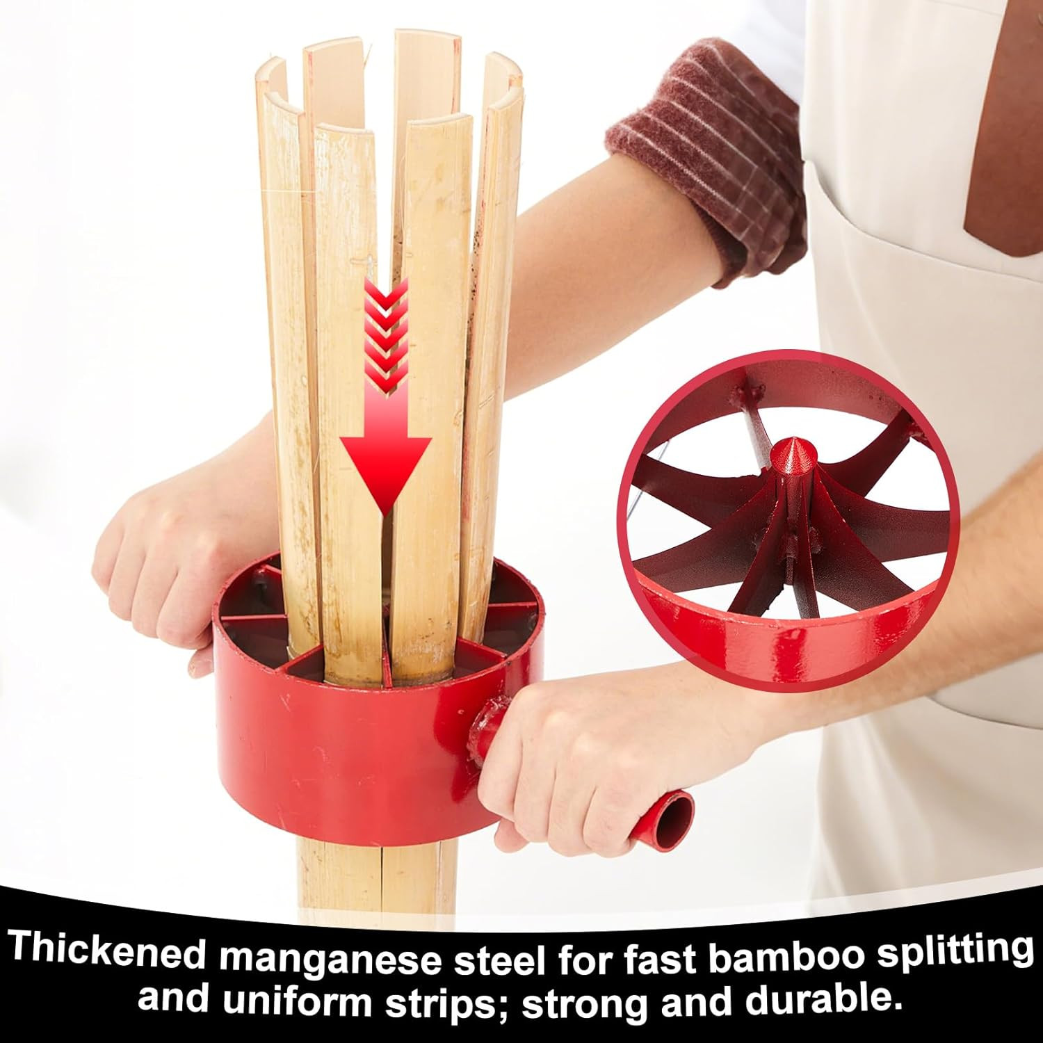 Bamboo Splitter 5.5 Inch Bamboo Split Steel Manual Dividing Splitting Tool with