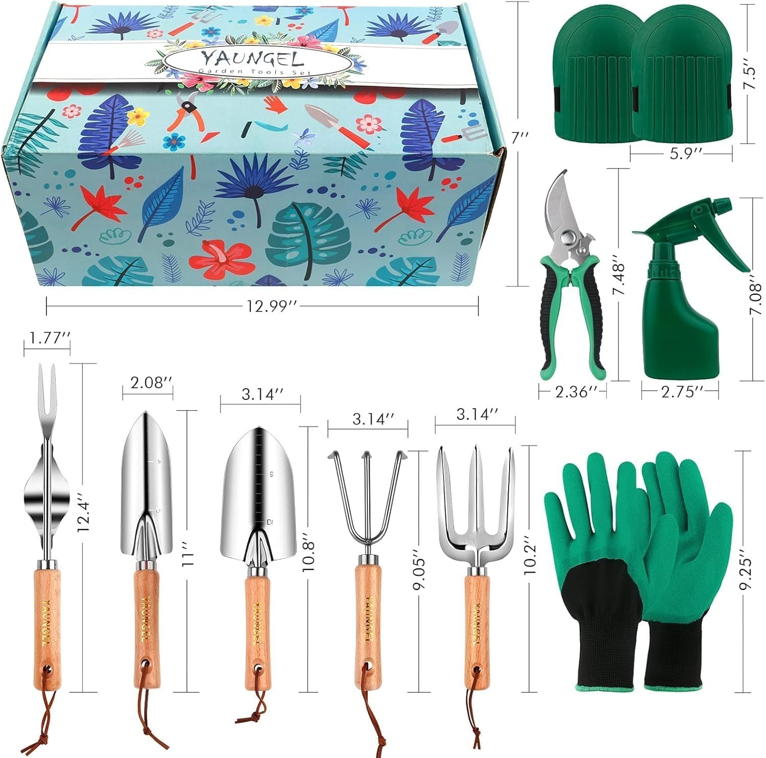 Gardening Tools – 10 Pcs Garden Tool Set Heavy Duty Stainless Steel Garden Suppl