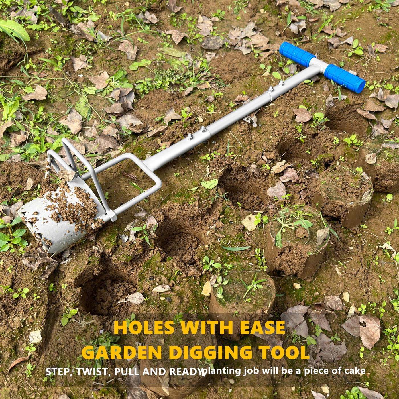 Updated Bulb Planter Long Handle for Digging, 5-in-1 Lawn and Garden Tool, We…