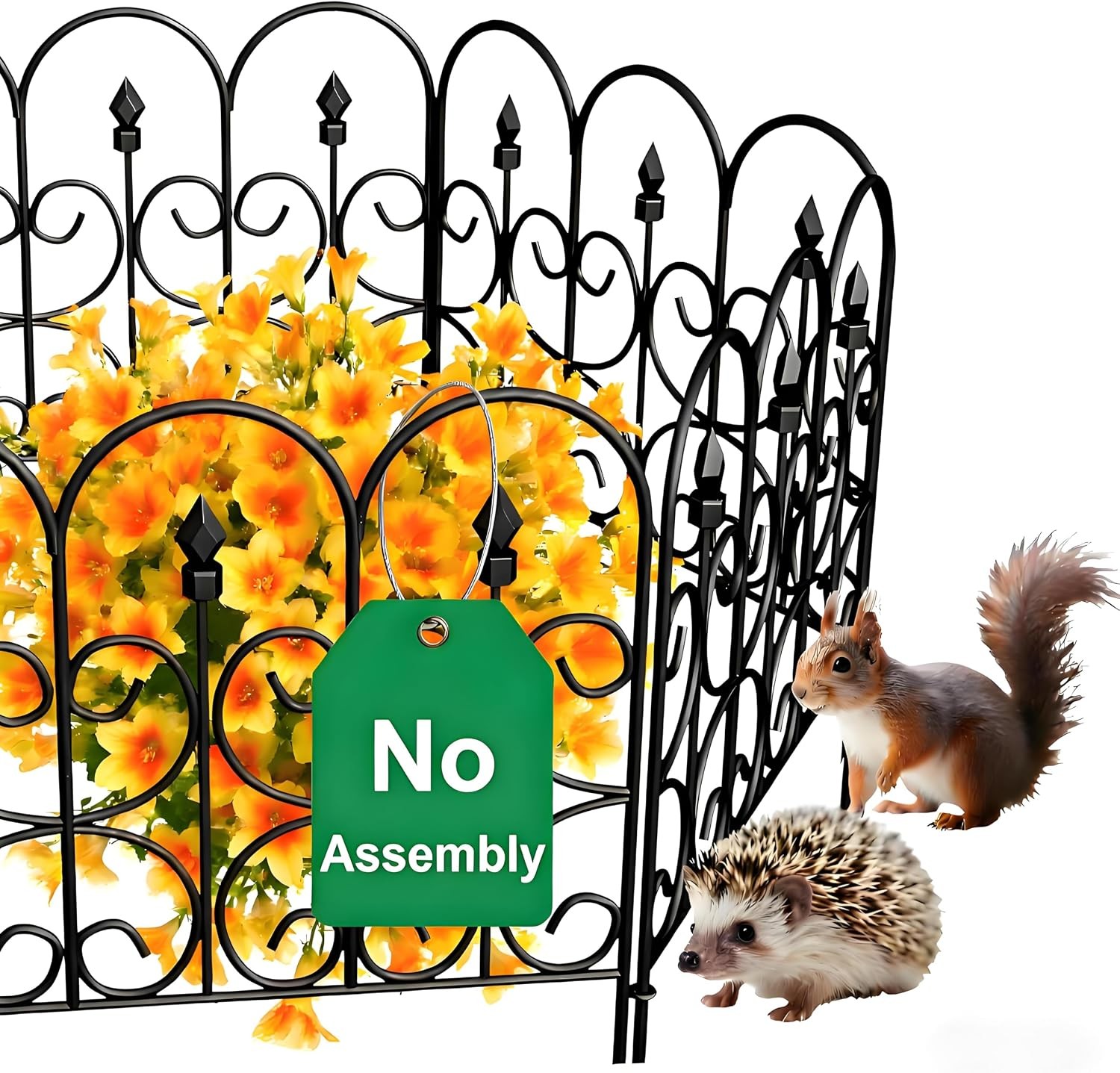 5 Panels 32in(H)×10ft(L) Decorative Garden Fences and Borders for Dogs No Dig