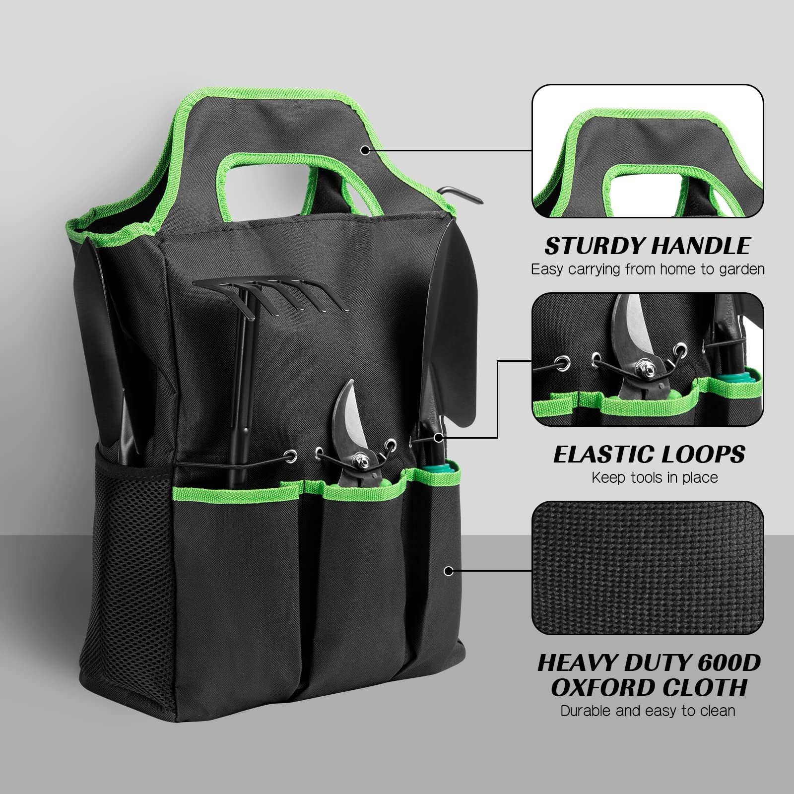 9 PCS Garden Tool Set Kids Gardening Kit Digging Planting Pruning Storage Bag