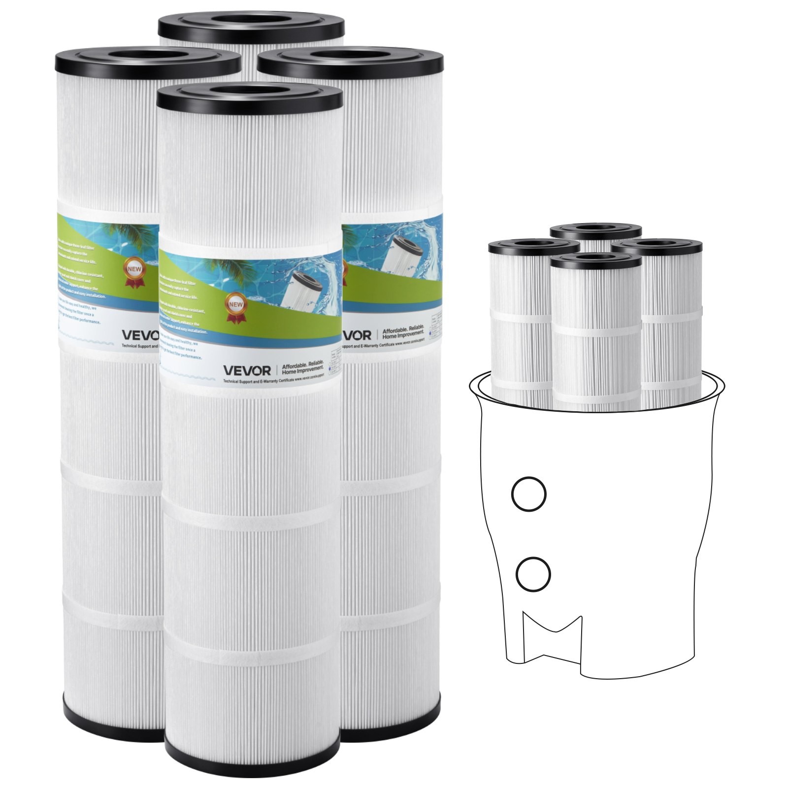 Pool Filter Cartridge, 4x 105 Sq. Ft, Spa Hot Tub Filter Cartridge Replacement,