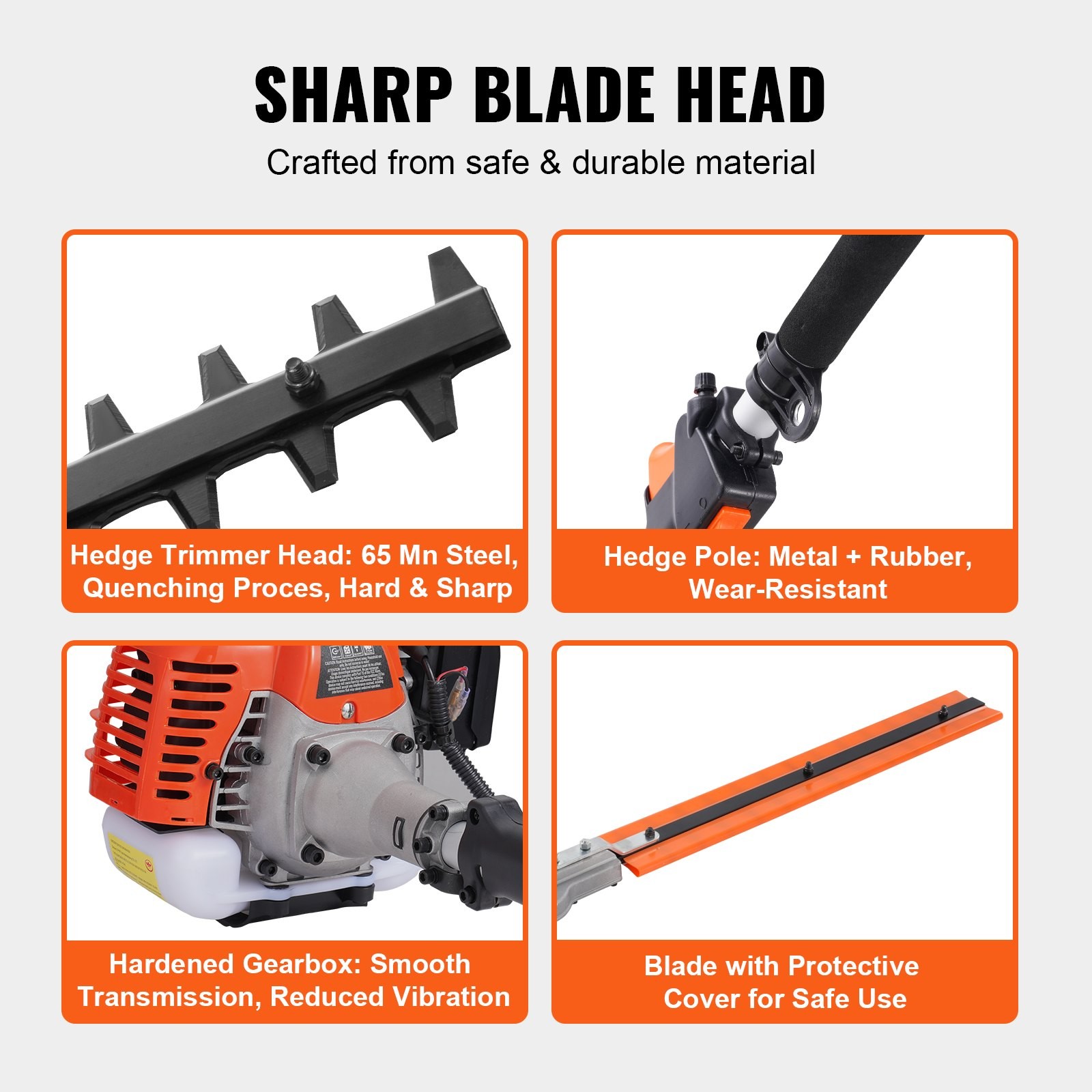 43CC 6-in-1 Multi-Functional Trimming Tools,Gas Hedge Trimmer,Weed Eater,String