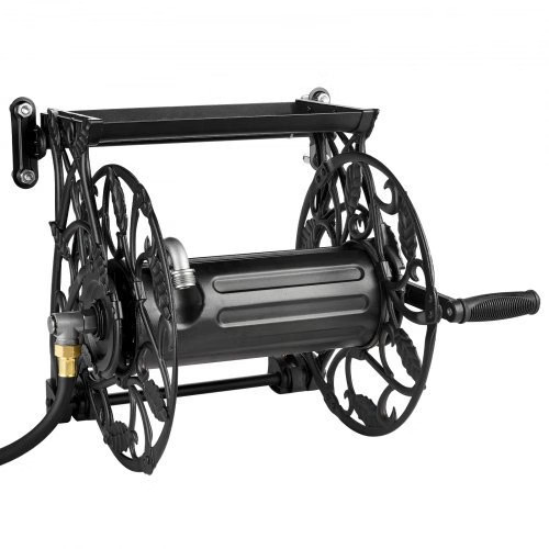 Wall Mounted Garden Hose Reel, Holds 135 Feet of 5/8-inch Hose, Outdoor Heavy-Du