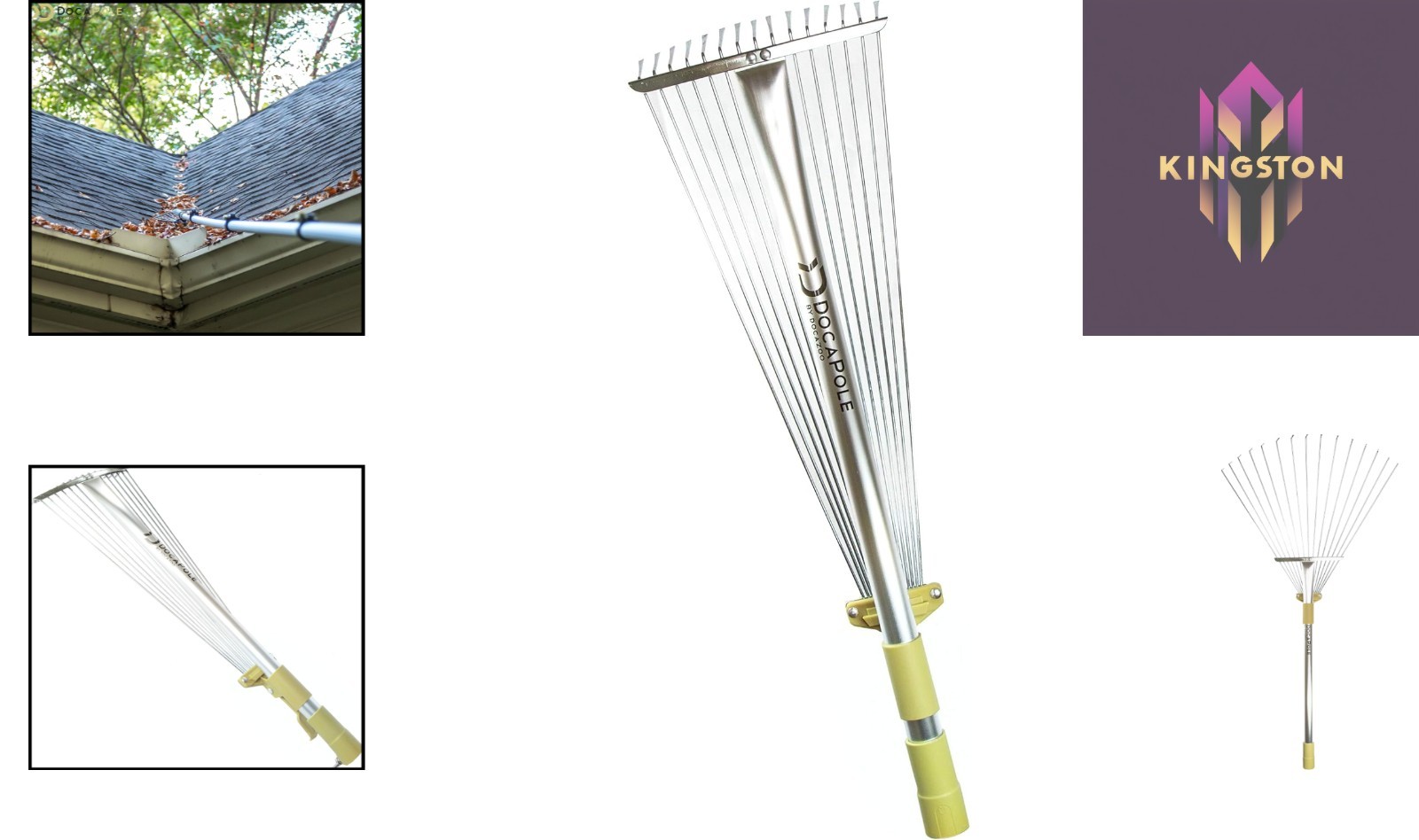 Compact Roof and Yard Rake – Expandable Head for Maximum Storage Flexibility