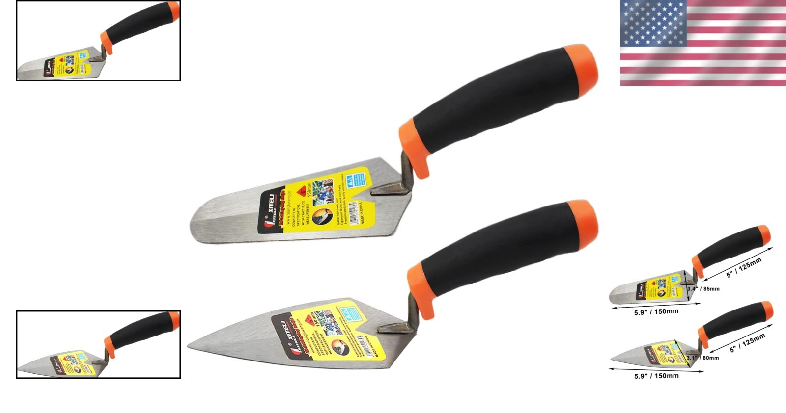 Essential 6-Inch Masonry Trowel Set with Soft Grip – 2 Durable Tools Included