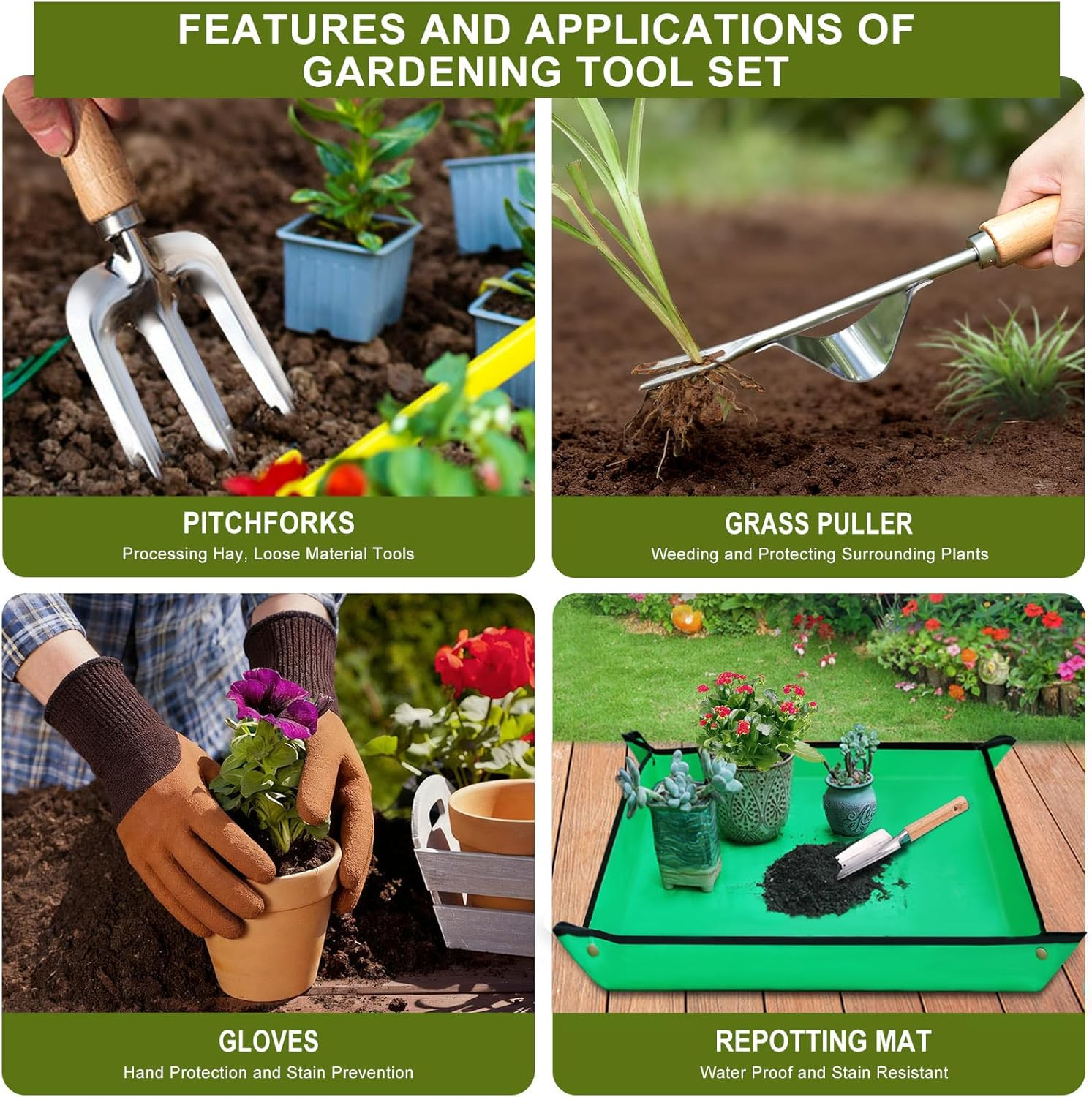 Gardening Tools, Garden Tools Set-9 Piece Gardening Gift for Women, Gardening Ki