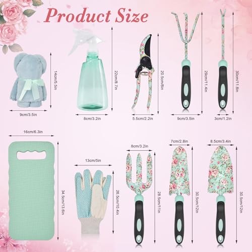 Garden Tools Set, 11 Pcs Heavy Duty Floral Gardening Tools Kit with Non-Slip