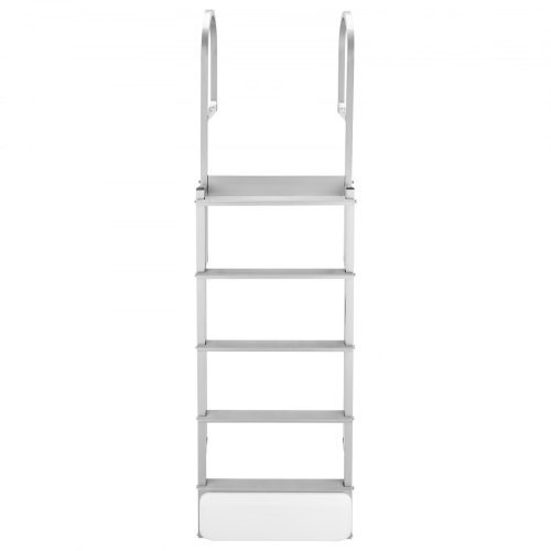 Retractable Dock Ladder, 5 Steps, Aluminum Alloy Pontoon Boat Swim Ladder with A