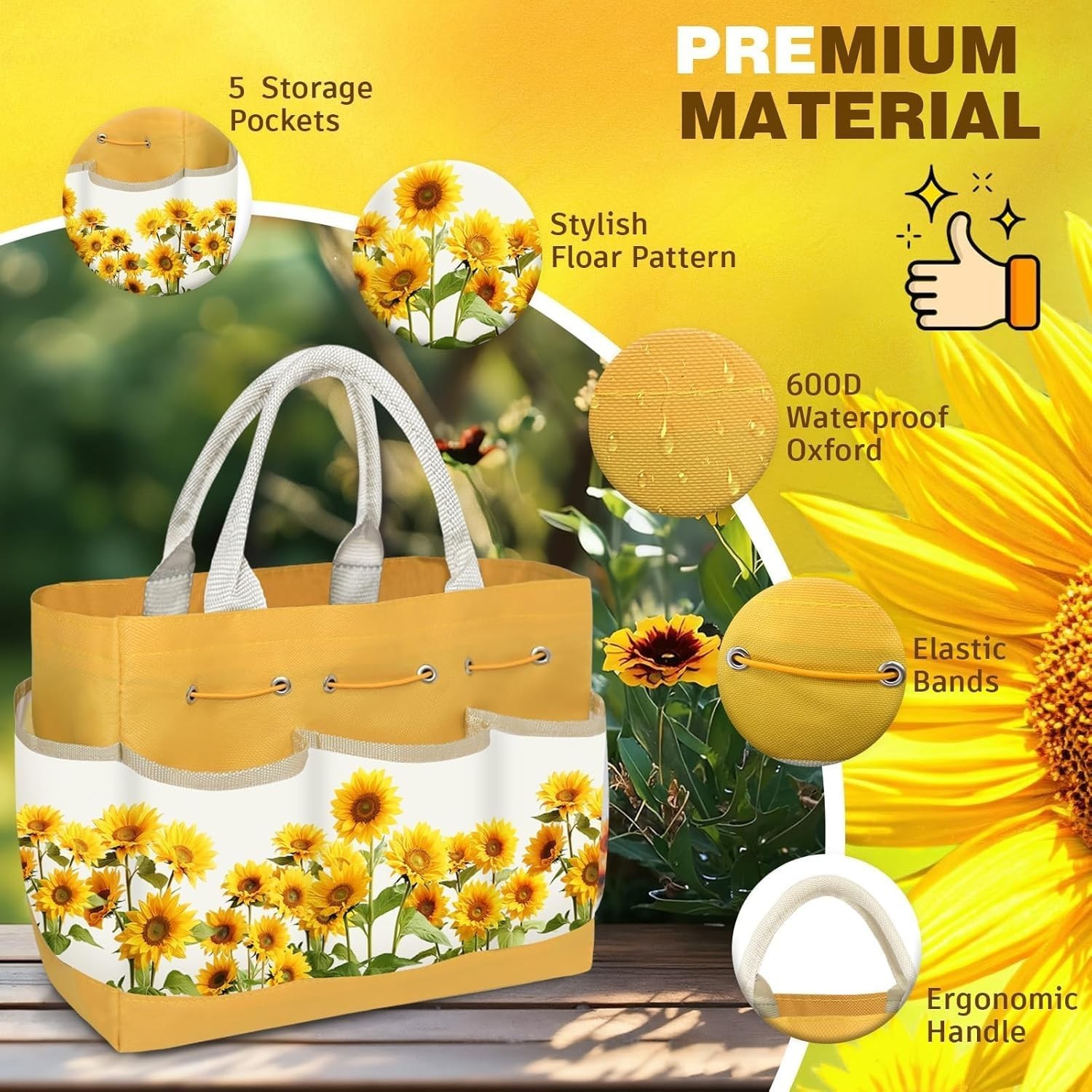 Stylish 22-Piece Gardening Tool Set for Women with Sunflower Pattern – Gift Idea