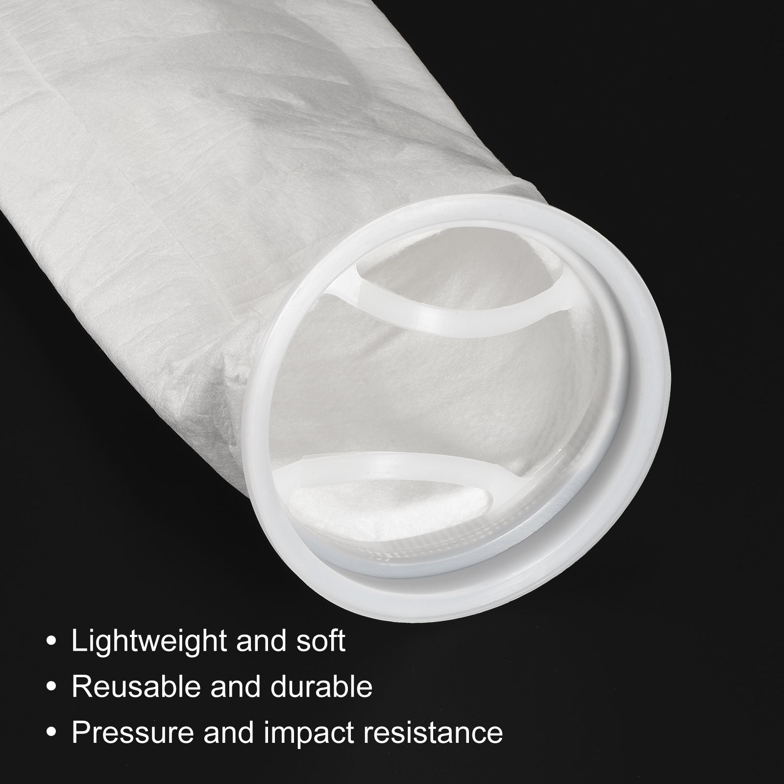 2 Pack – 6 Inch Ring Filter Socks 1 Micron Mesh Bags Pool Skimmer Basket White