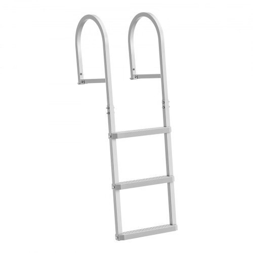 Removable Dock Ladder, 3 Steps, Aluminum Alloy Pontoon Boat Swim Ladder, with N