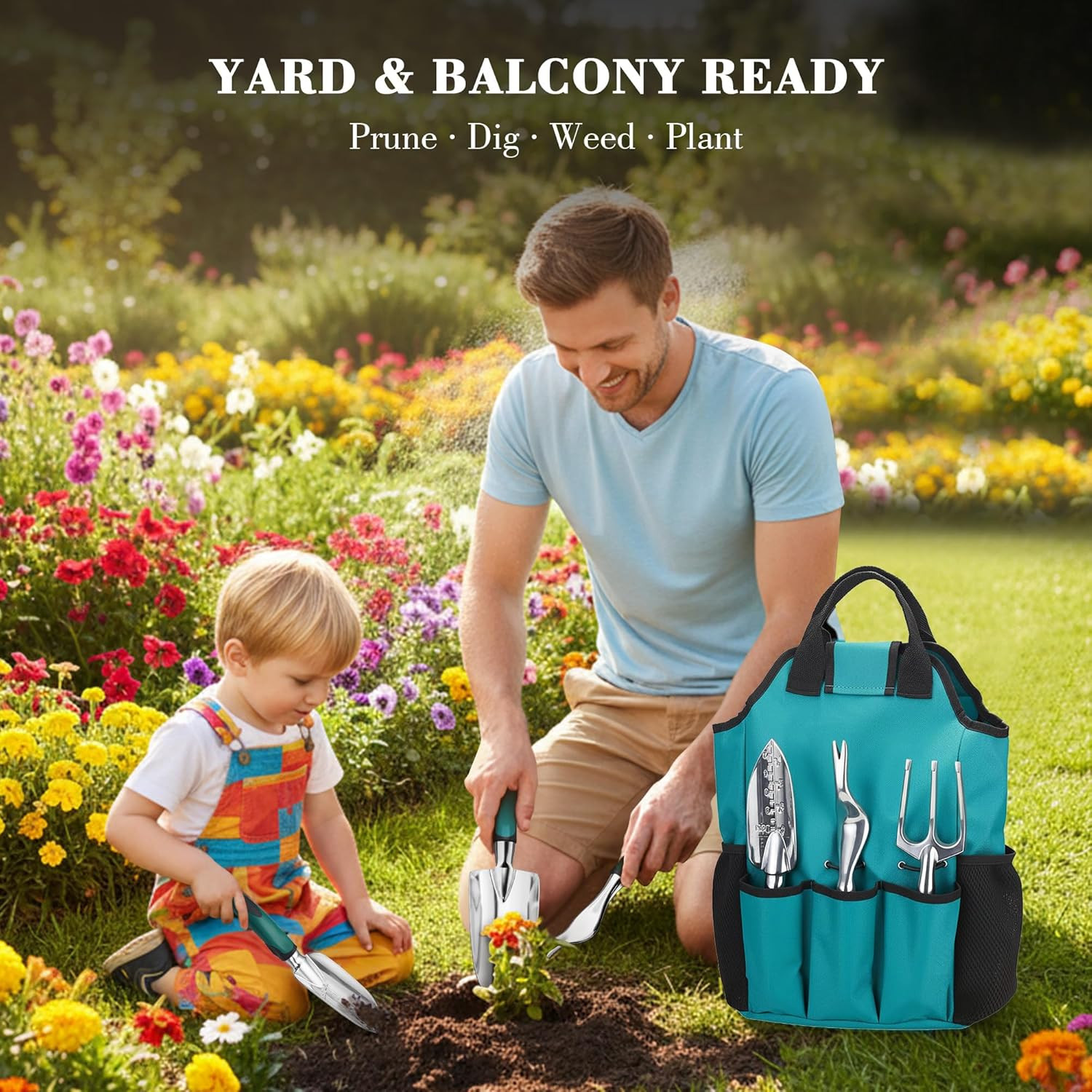 Garden Tool Set, Gardening Gifts for Women, Men, Mom, Dad, 11-Piece Heavy-Duty
