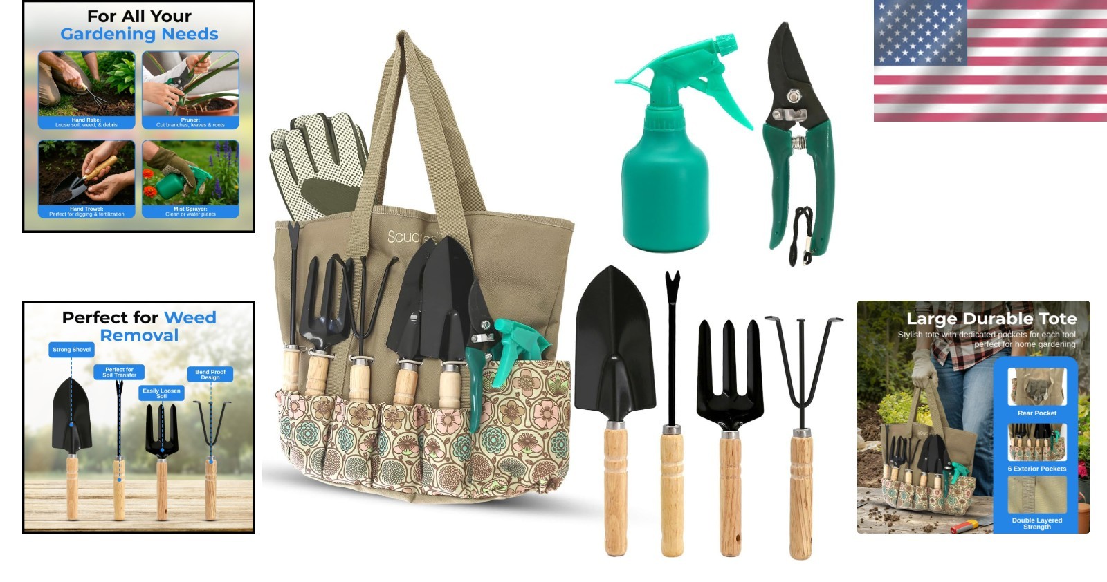 Lightweight Stainless Steel Garden Tool Set