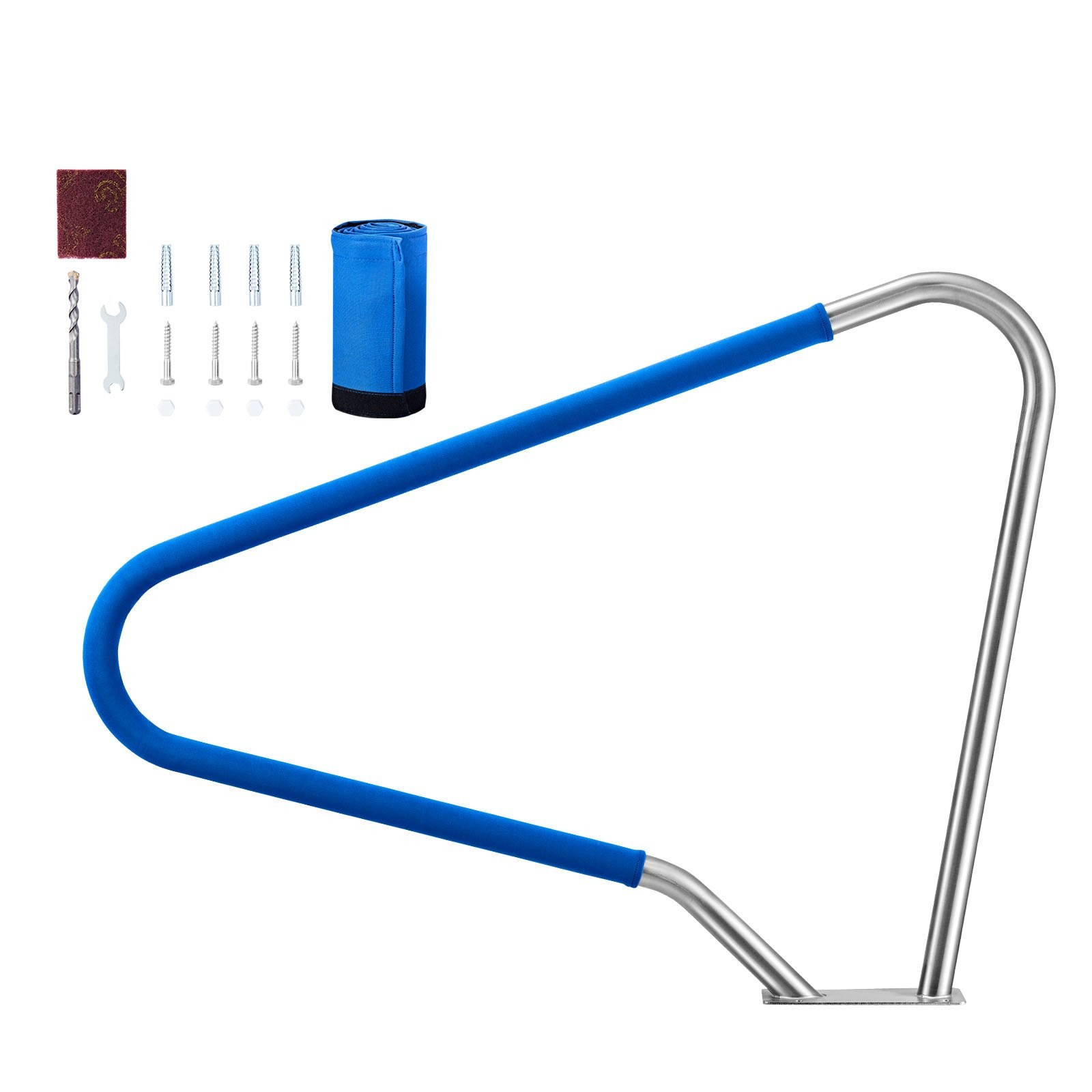 Pool Rail, 48 x 36 inch Pool Handrail, 220 lbs Load Capacity Heavy Duty 304 Stai