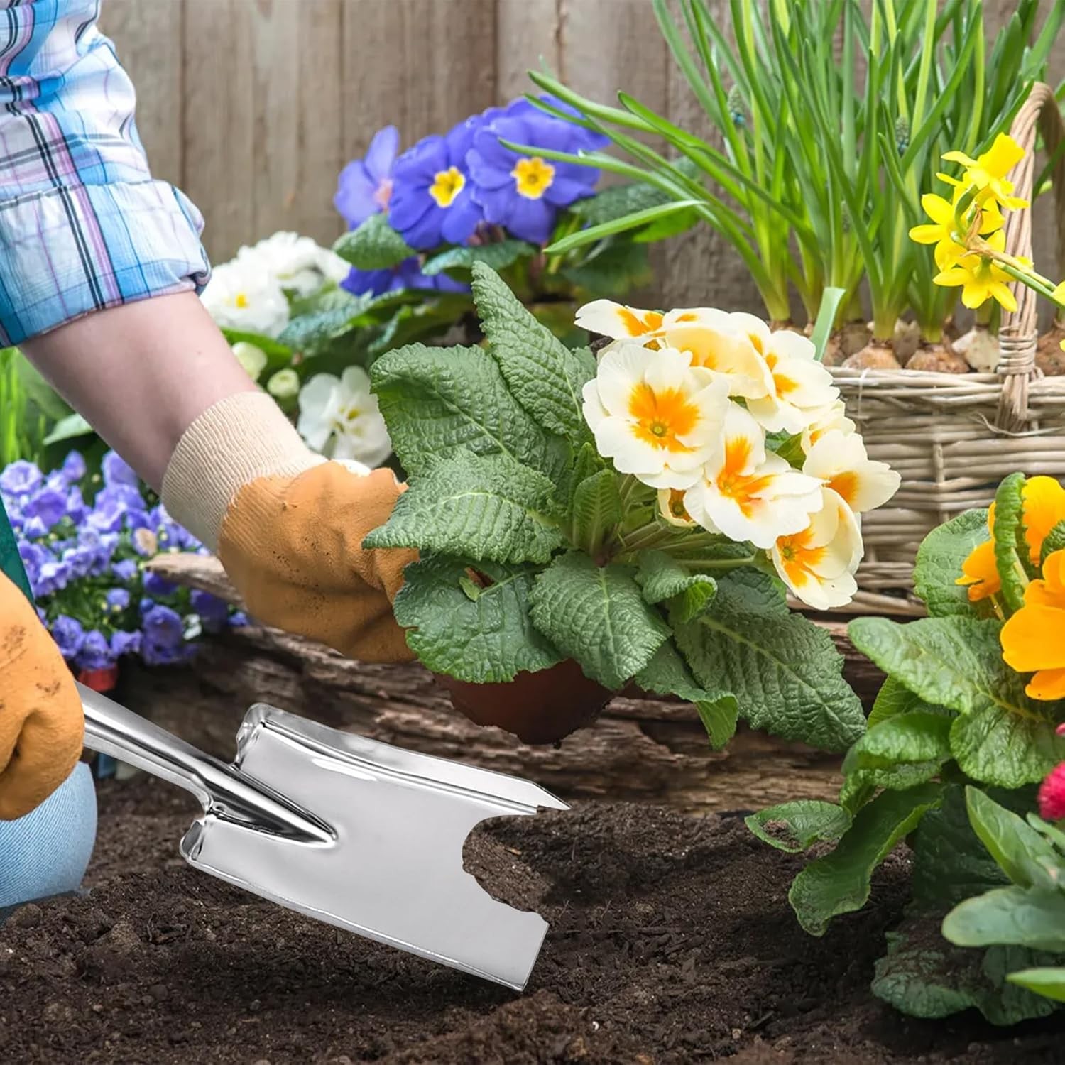 Garden Shovel Hand Trowel, Heavy Duty Stainless Steel Gardening Tools, Spade Sho