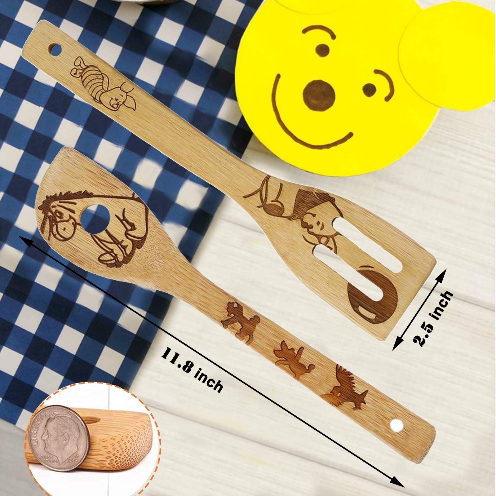 5 Cartoon Wooden Spoons for Cooking – Mom Birthday Gifts,Winnie Bear Gifts,Wi…