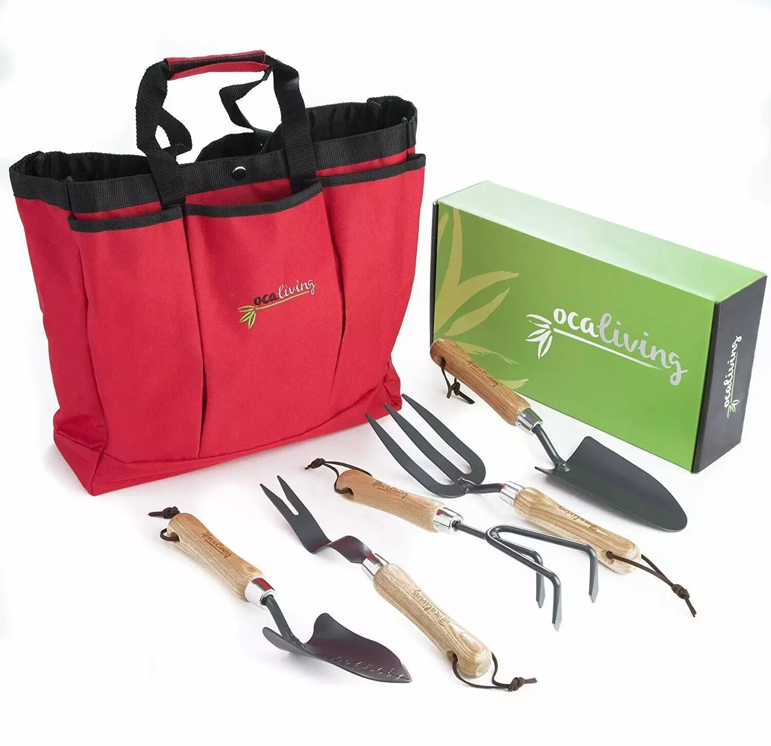 Gorgeous, 6-piece Garden Hand Tool Set Inc. Cherry Red, Weather-Resistant Bag