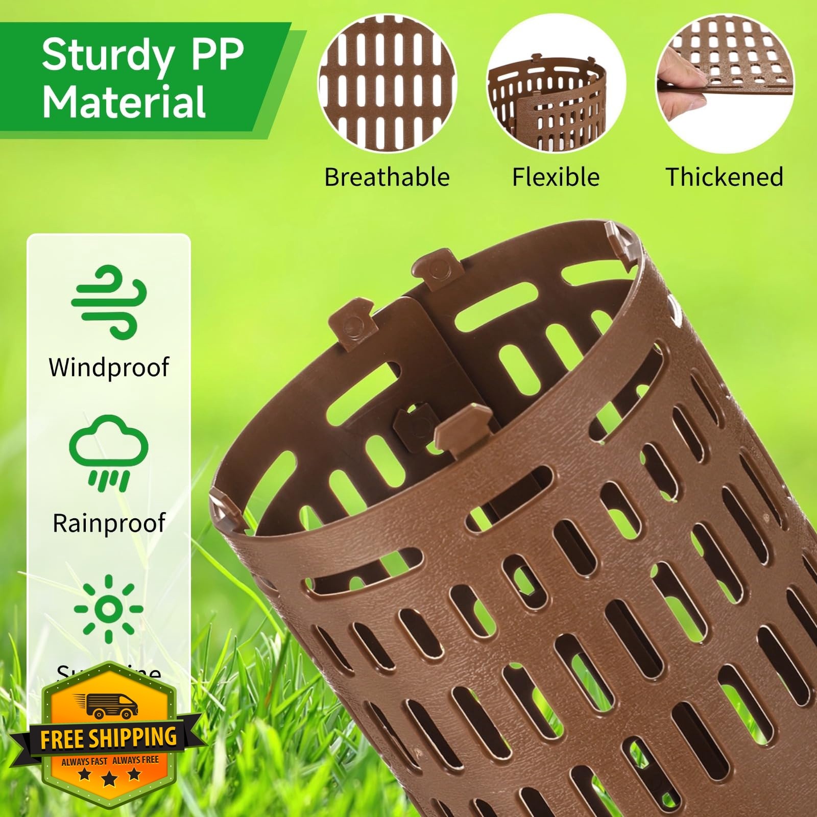 FELISTORY Yellow Brown Tree Guard 15″ 20 Pack