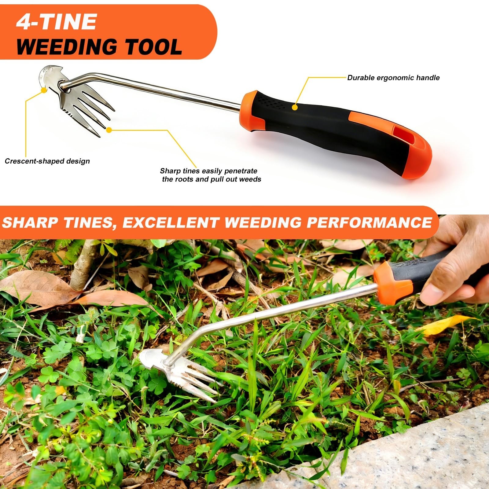 3-in-1 Garden Weeding Tool Set – Heavy Duty Weed Puller, Crevice Weeder, Ergonom