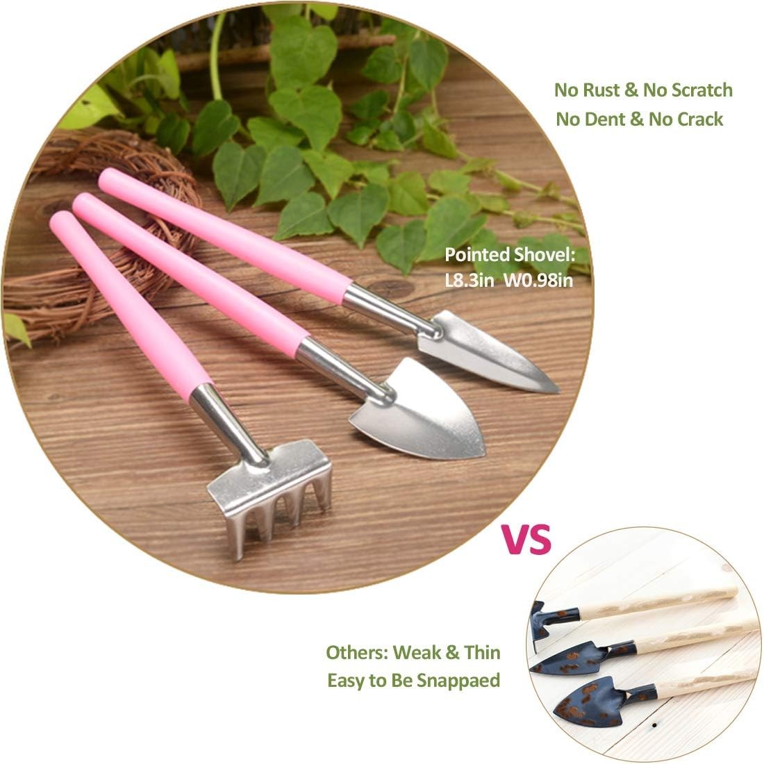 25Pcs Mini Garden Hand Transplanting Succulent Tools Set, 39.4″ Thickened