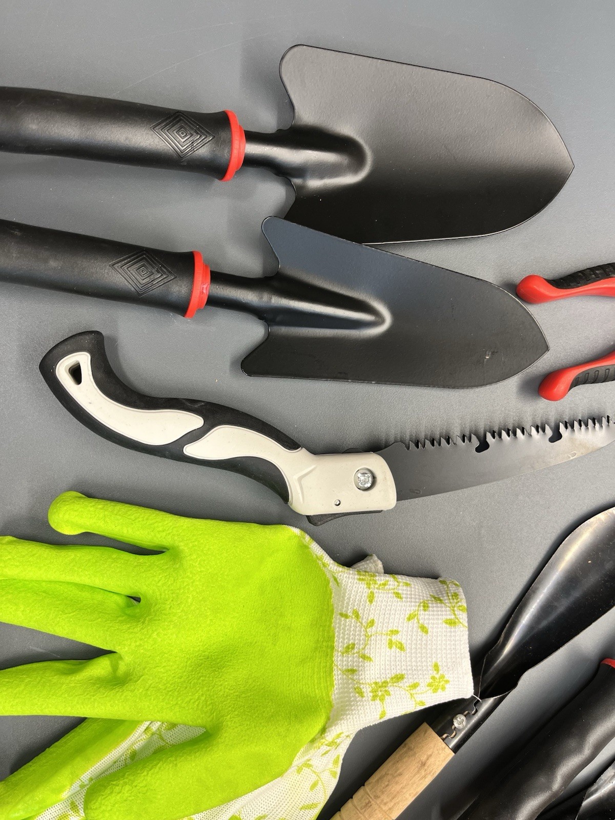 9PCS Garden Tools Set Stainless Steel Gardening Kit w Basket Gloves Pruners