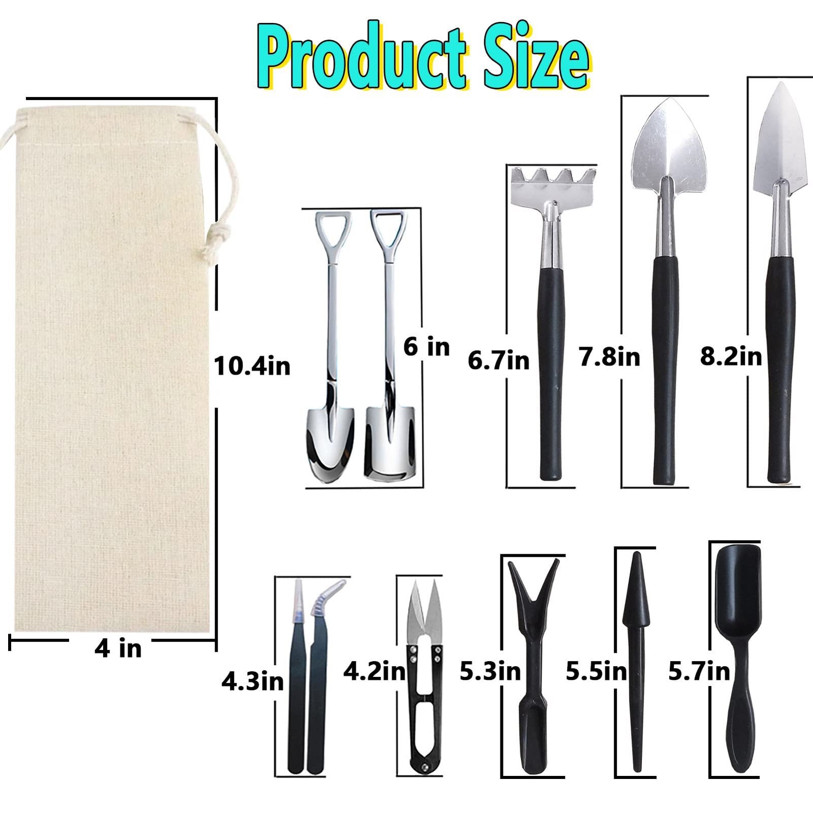 12 Pcs Succulent Tools Set Mini Transplanting Garden Tools Kit For Indoor Garden