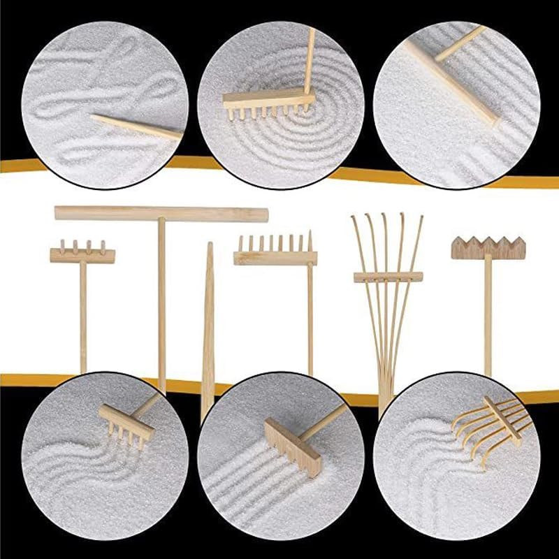 6-Piece Mini Zen Garden Rake Tools for Home Office Desktop Decoration, 6 Styles
