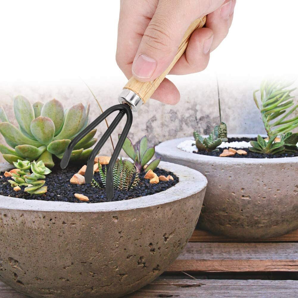 3pcs Garden Tools Set Mini Trowel Rake Shovel For Small Pot Plants Home Kit