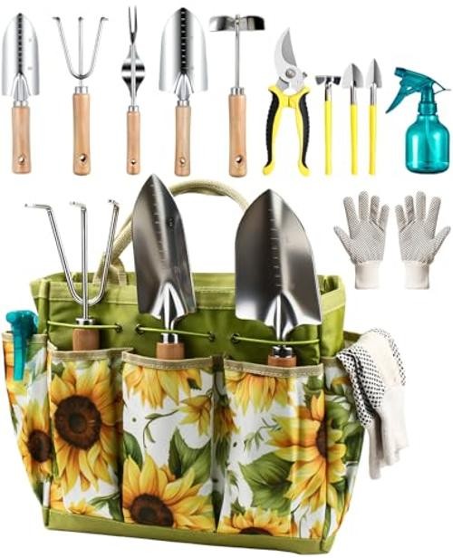 12Pcs Garden Tools Set, Heavy Duty Gardening Kit with Garden Tools Set 12Pcs