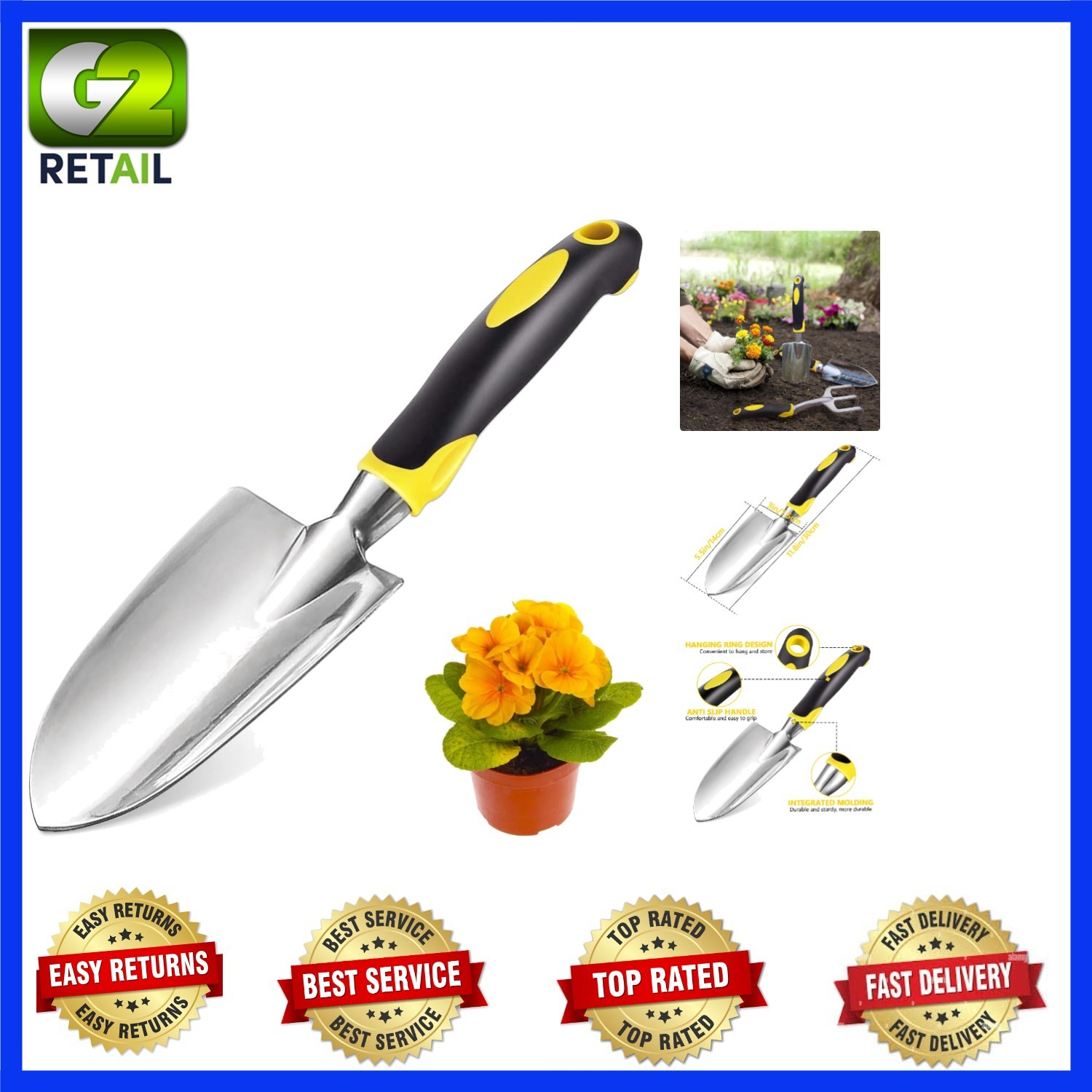 Gift-Ready Heavy Duty Garden Tool with Yellow Finish – Perfect for Gardeners