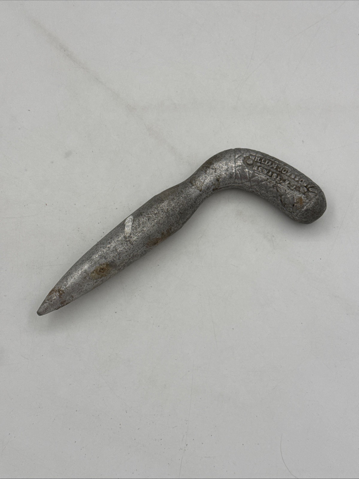 Antique Iron Tobacco Bulb Planting Dibble by William Johnson, Newark, NJ Metal