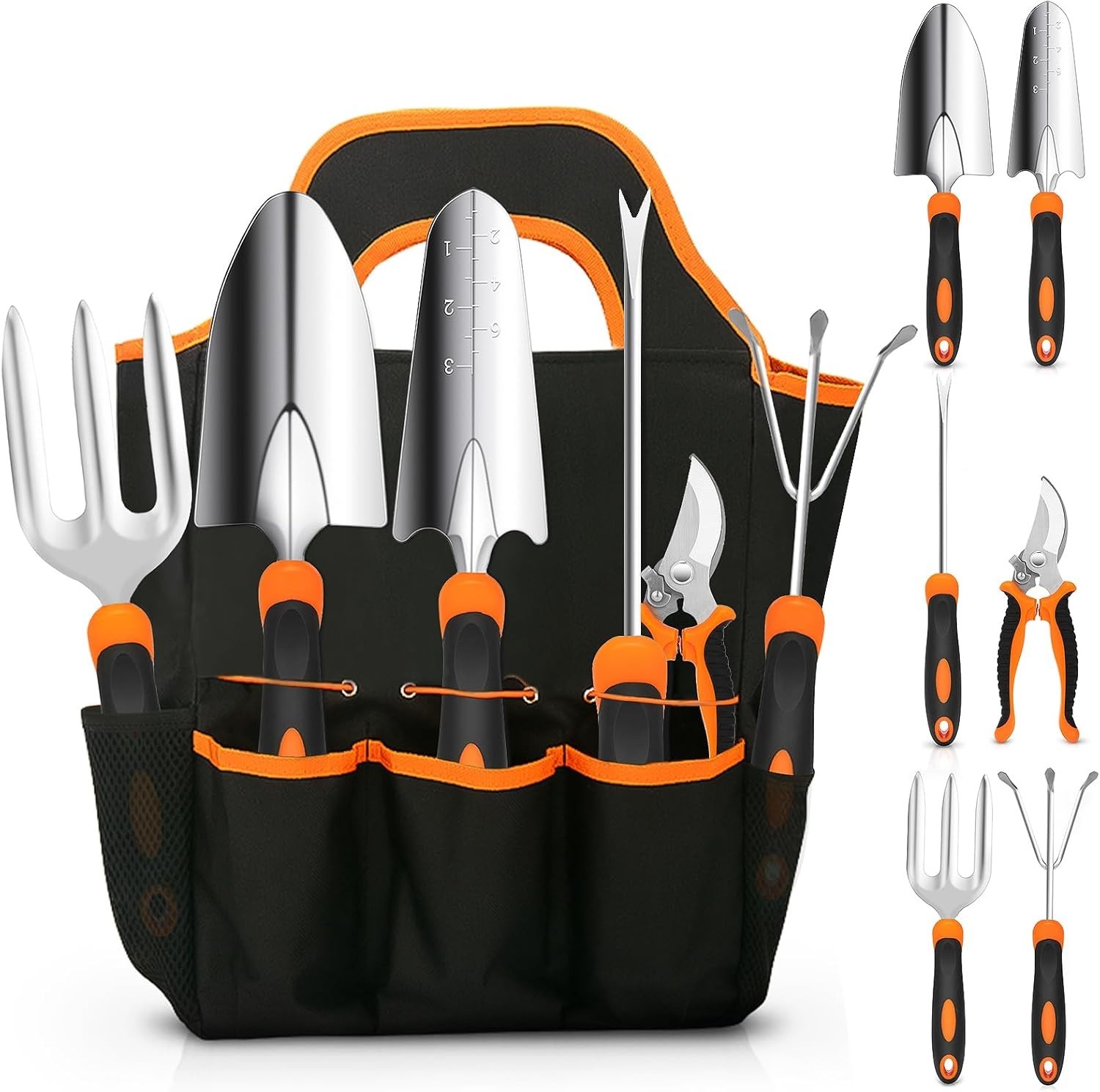 7-in-1 Stainless Steel Gardening Tool Set with Tote – Perfect Gift for Women