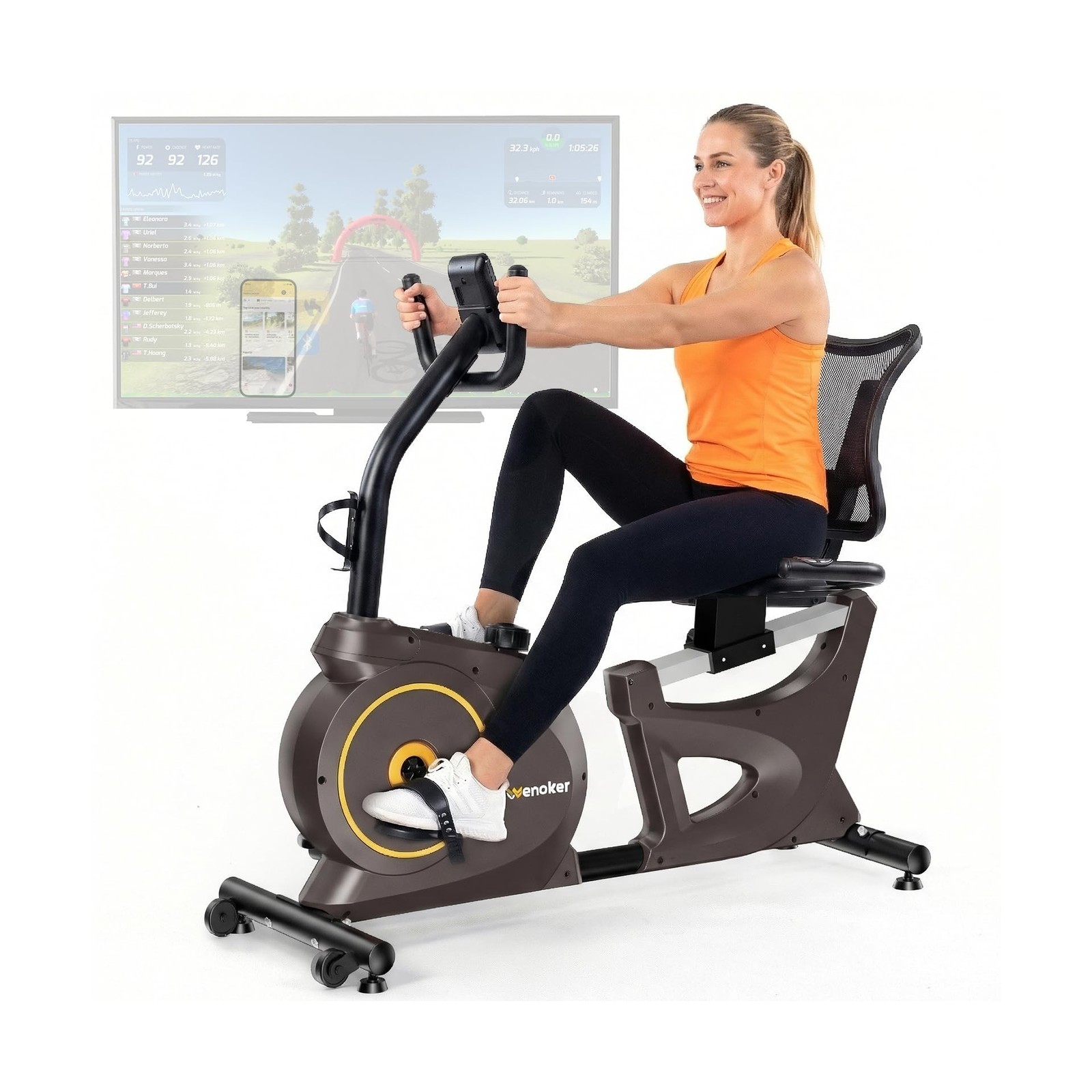 Wenoker Recumbent Exercise Bike for Seniors with 15-Level Magnetic Resistance…