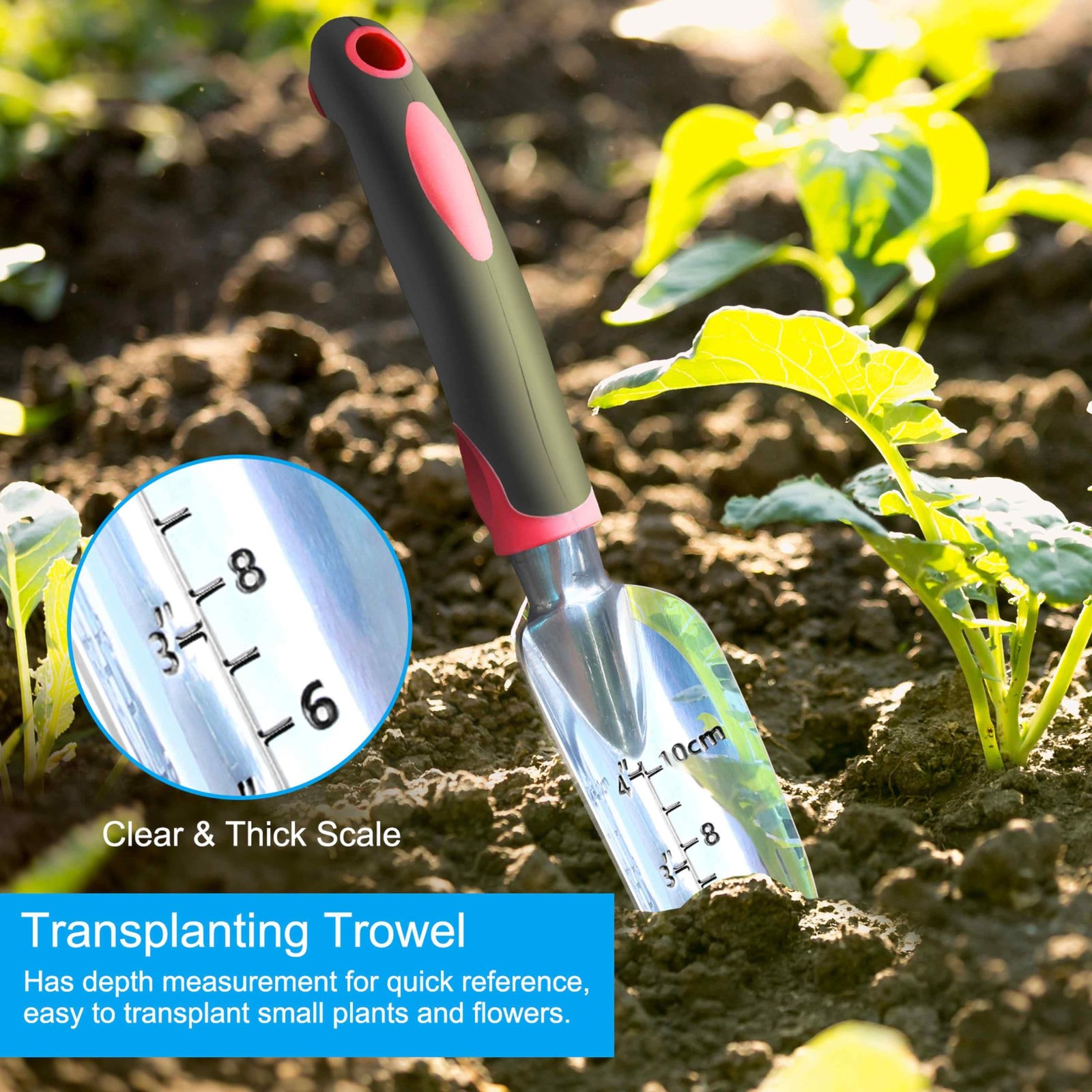 Garden Tool Set, 3 Pieces Aluminum Heavy Gardening Kit Including Hand Shovel,…