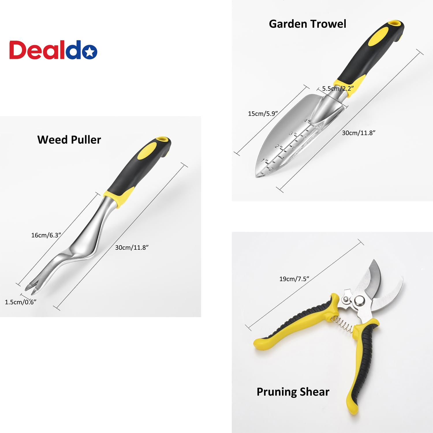 6Pcs Garden Tool Set, Includes Garden Shovel, Transplant Trowel with 4 Inch Dept