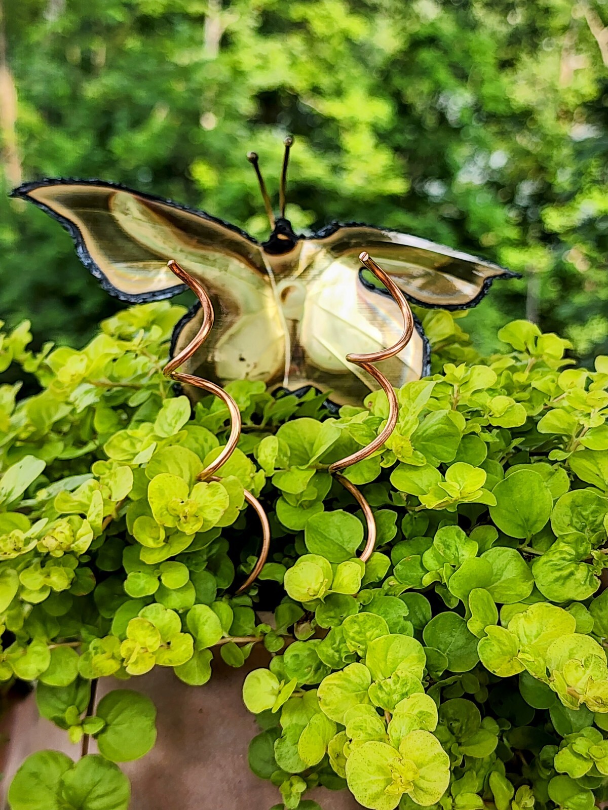 2 Electroculture Copper Mini And Brass Butterfly Garden Stake