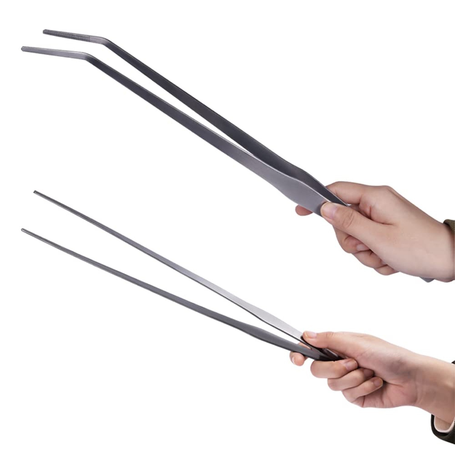 Extra Long Handle Aquarium Tweezers Serving Tongs Feed clamp,2 Pack Stainless…