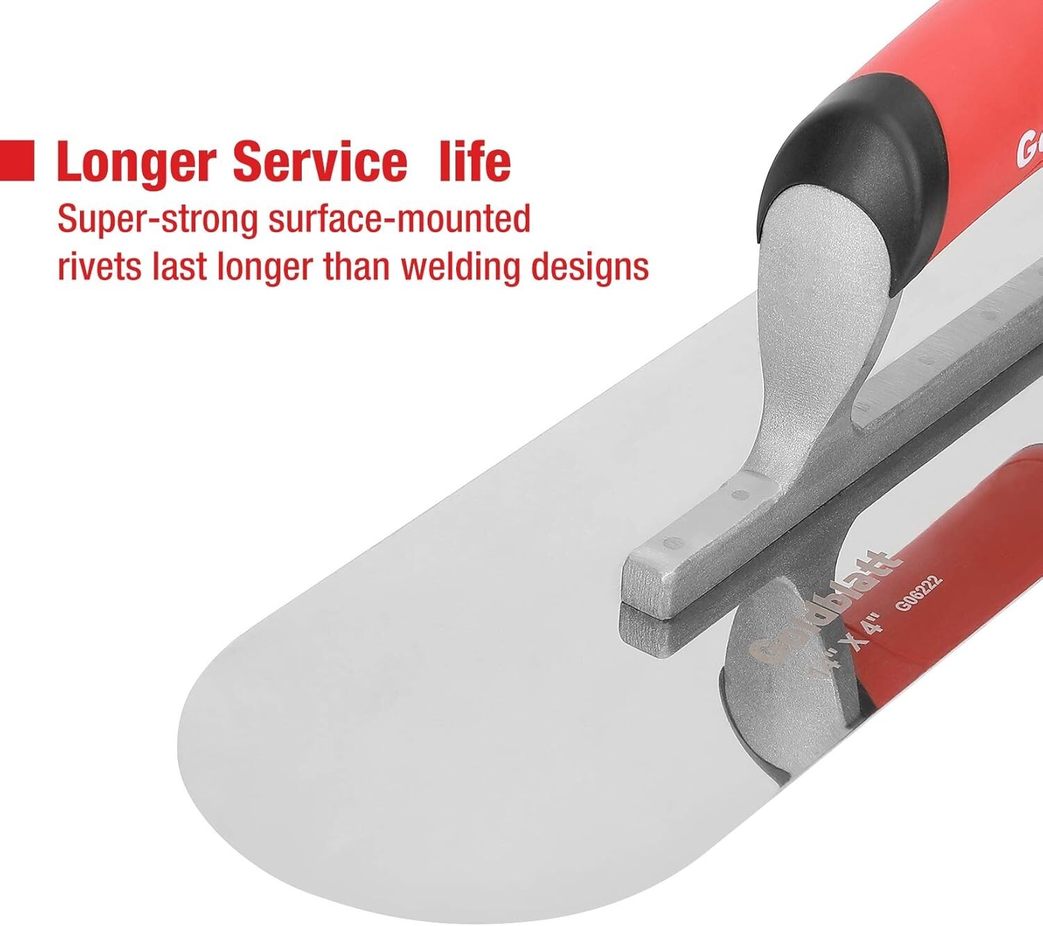 2PCS Stainless Steel Pool Trowel 16”x4-1/2”&14” x 4” Trowel Soft Grip Handle