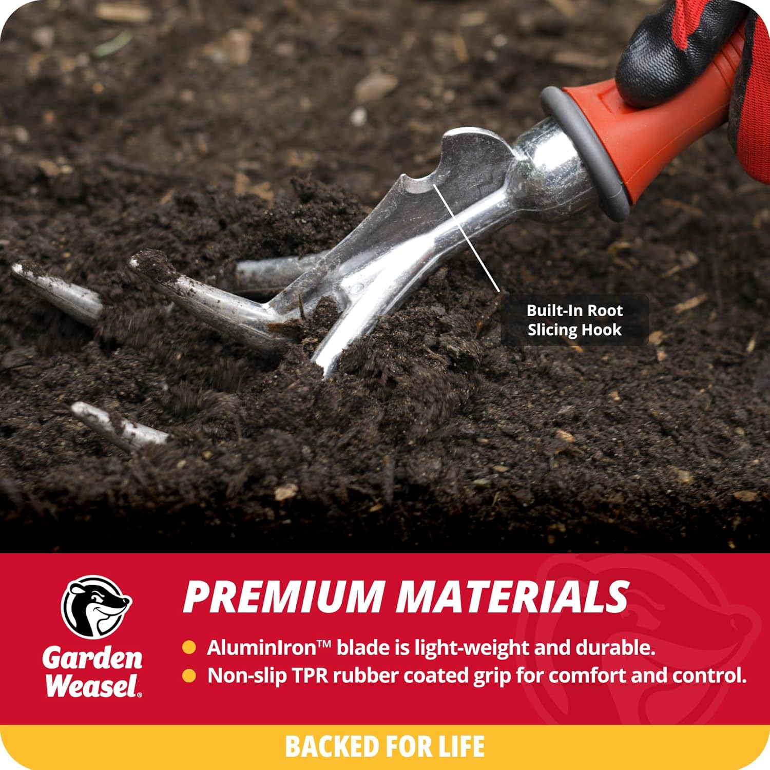 3-Piece Hand Tool Combo Set | Trowel, Transplanter and Cultivator | Heavy Duty L