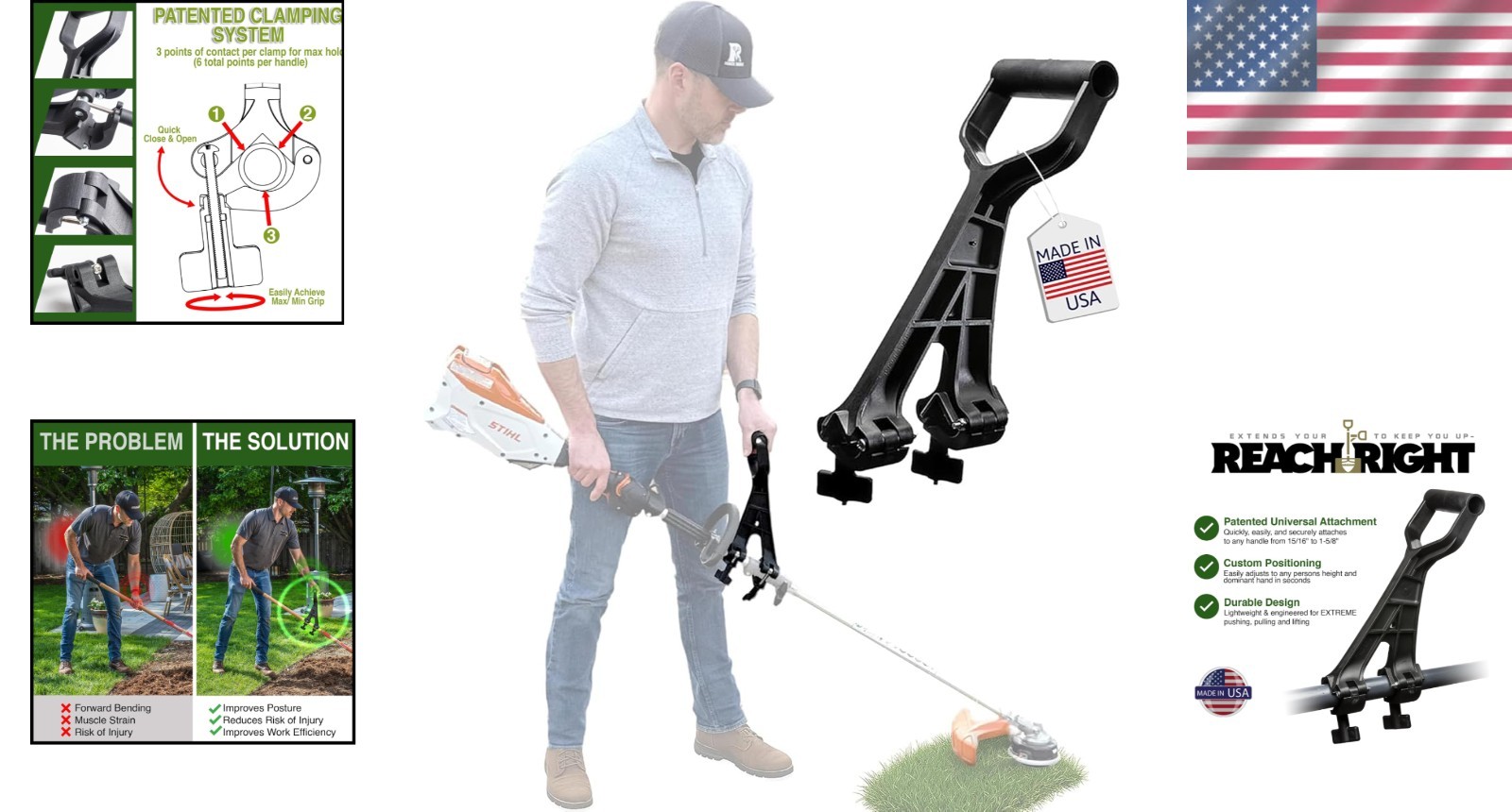 Ergonomic Handle Attachment for Weedeater & Gardening Tools