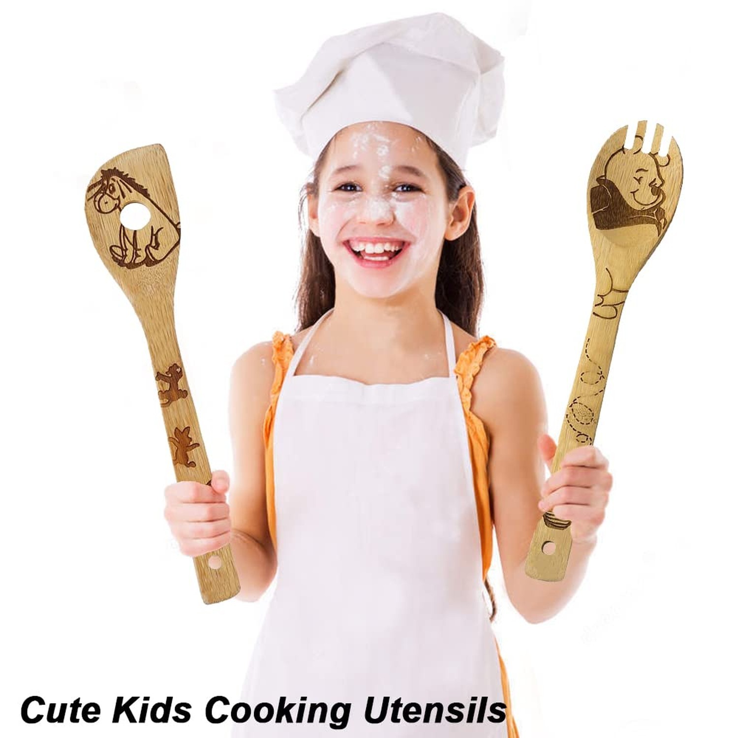 5 Cartoon Wooden Spoons for Cooking – Mom Birthday Gifts,Winnie Bear Gifts,Wi…