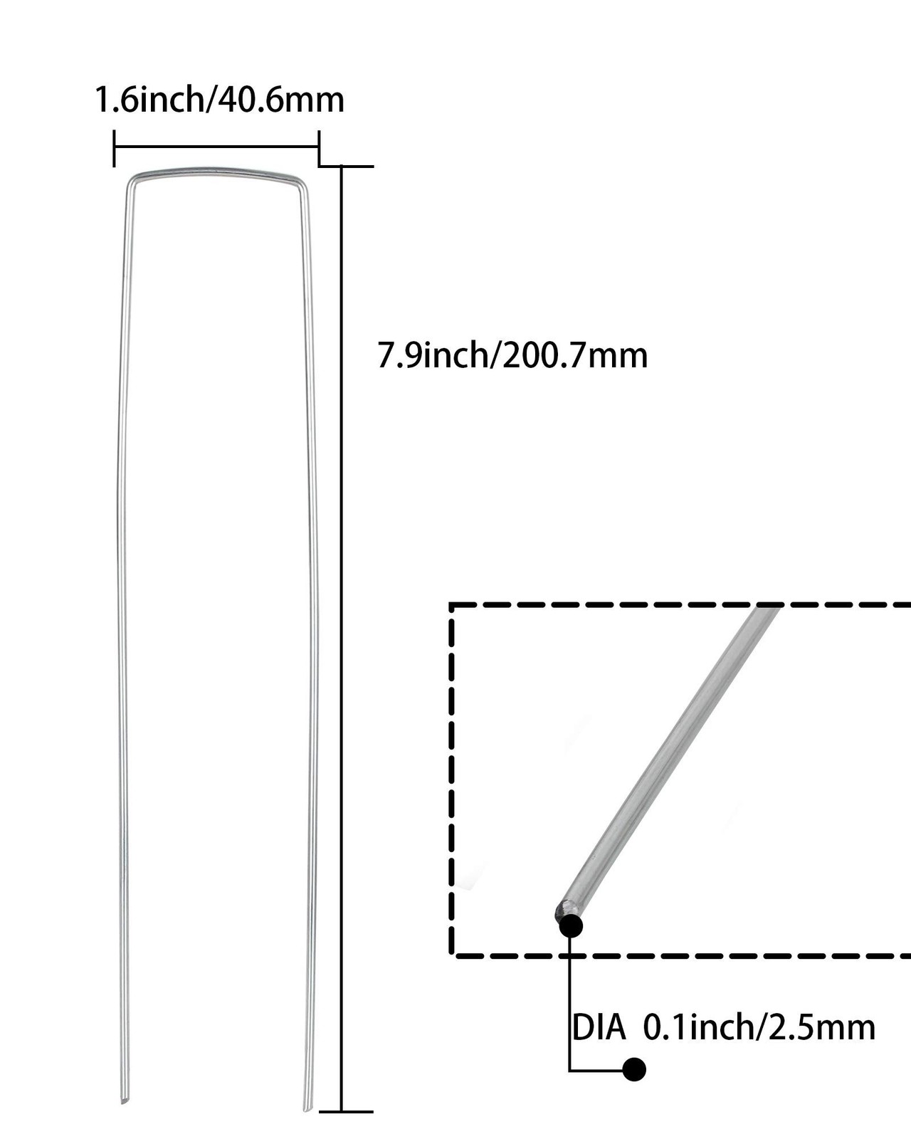 LANIAKEA Garden Stakes 8 Inch Metal Garden Staples 200 Pack Galvanized Landsc…