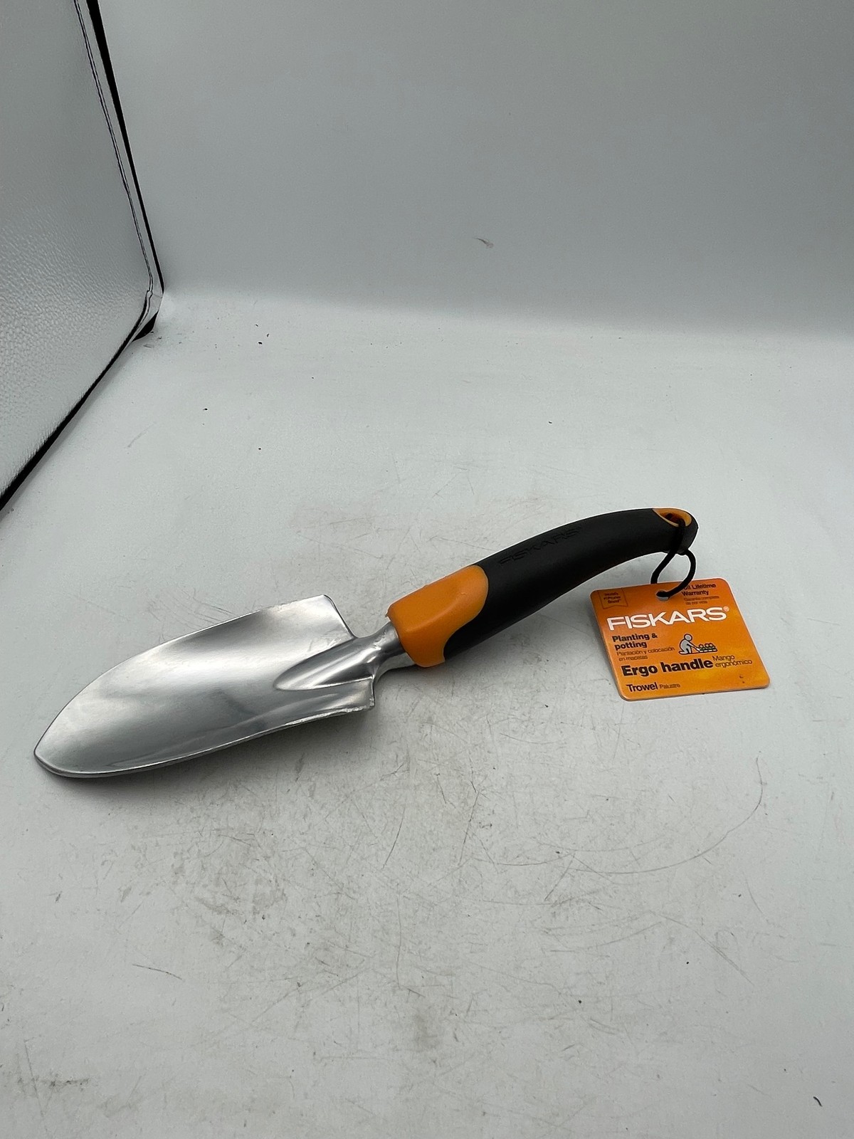 Fiskars Trowel Ergo Handle Planting & Potting Gardening Tool Black Orange New