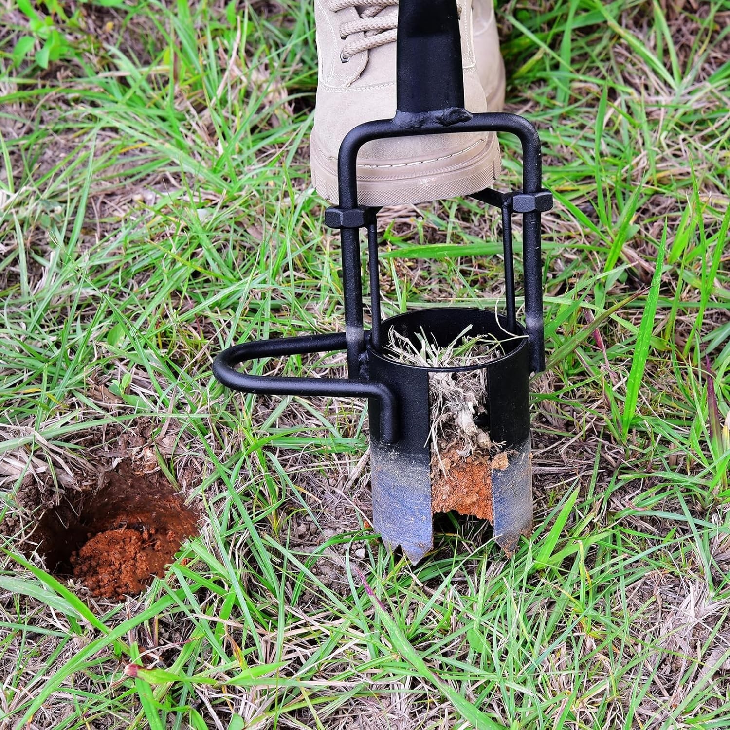Sod Plugger, Bulb Planter with Long Handle and Serrated Base Garden Tool, Bul…