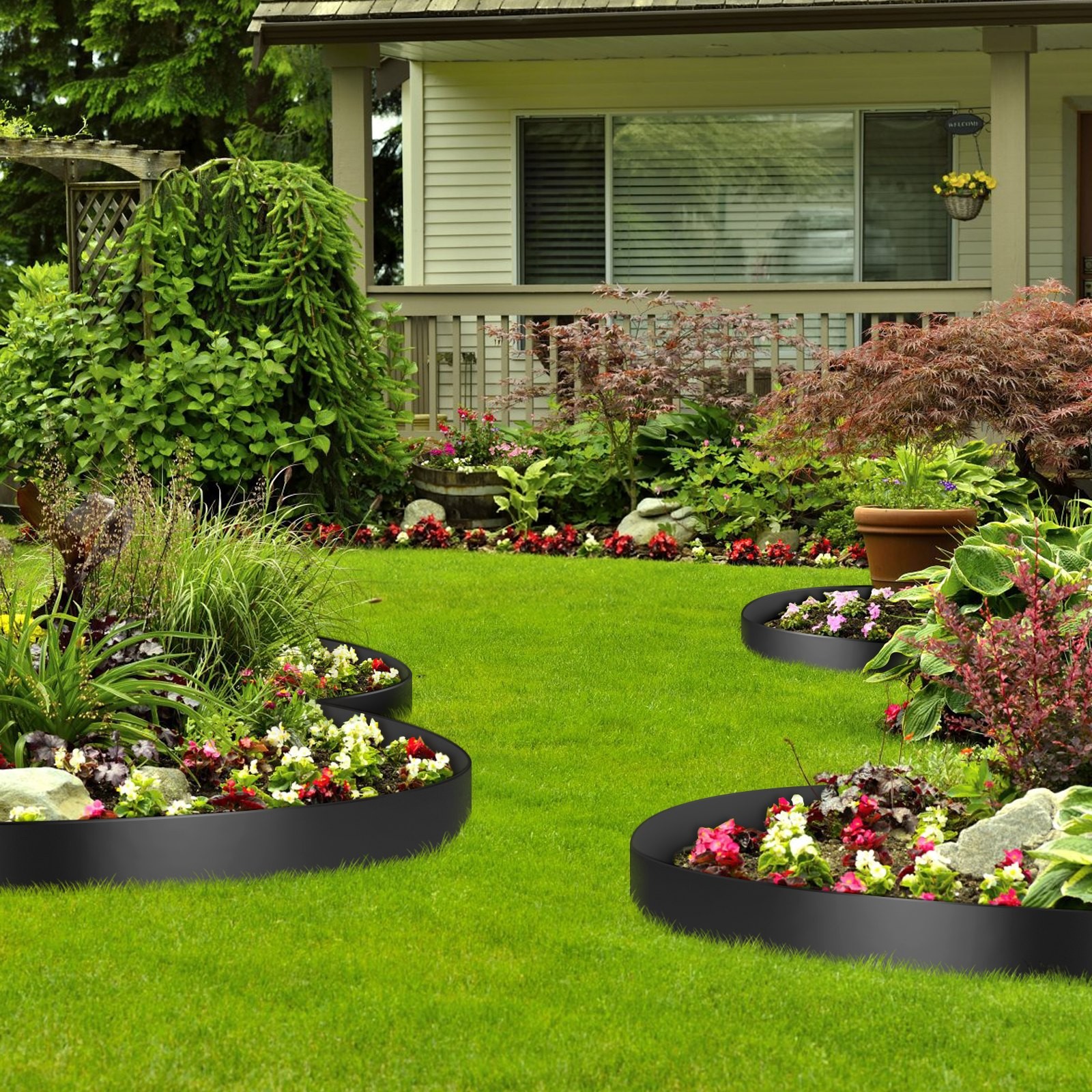 Landscape Edging,10 inch Depth 40 ft Total Length,Recycled HDPE Coiled Terrace B