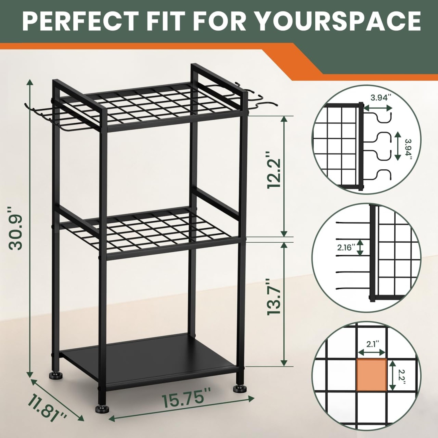 SPACECARE Garden Tool Organizer with Feet, Yard Tower Rack for Garage Organiz…